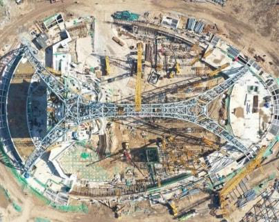 亞洲最大跨度！青島東方伊甸園項(xiàng)目主場館鋼結(jié)構(gòu)順利合攏