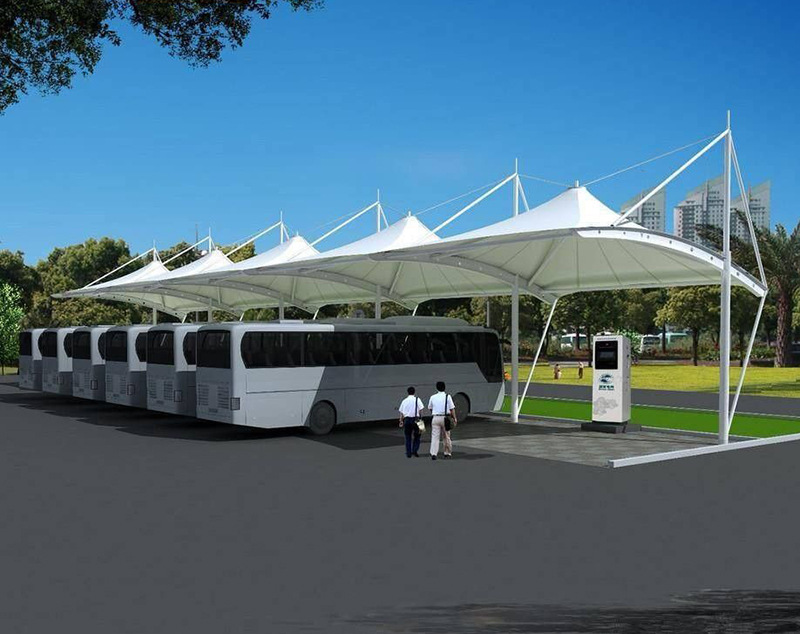 鋼膜結(jié)構(gòu)汽車(chē)棚自行車(chē)棚施工方案詳解