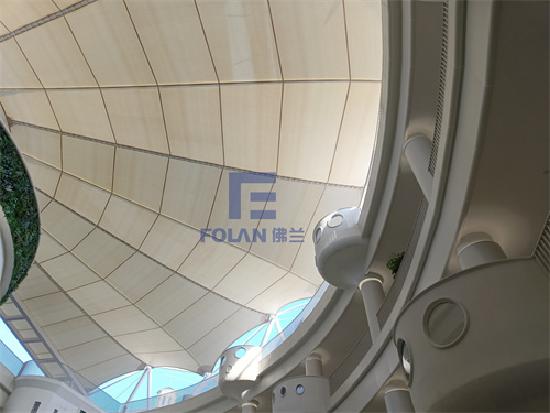 歷時20天，廈門扇形中庭膜結(jié)構(gòu)已竣工完成